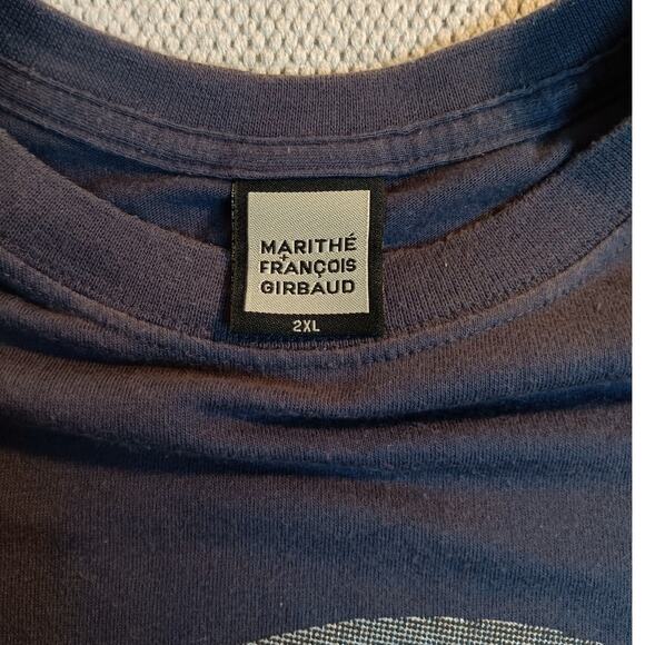 Marithe Francois Girbaud Vintage Tee 2XL Dark Blue Fade New York Paris Street - Picture 5 of 12